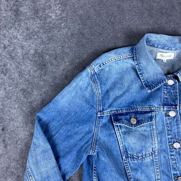 Madewell Jacket Womens Large Blue Denim Oversized Jean Trucker Y2K Button Up - Picture 5 of 13